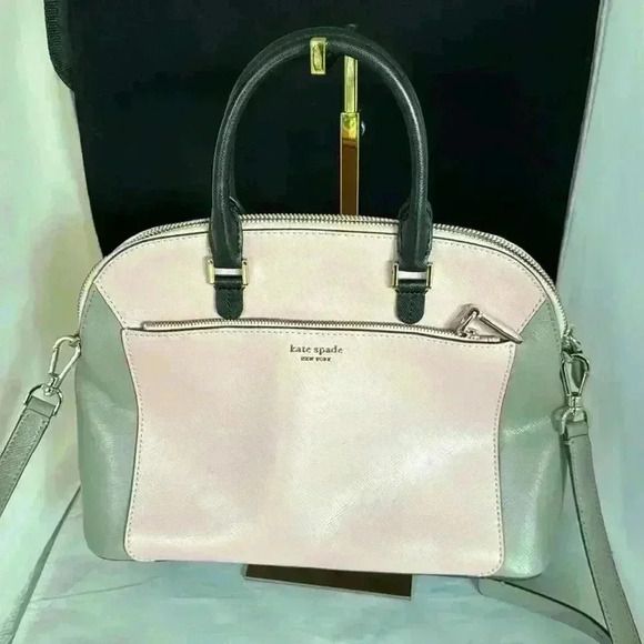 Kate Spade Rococo Pink & Grey Satchel New - Picture 4 of 9
